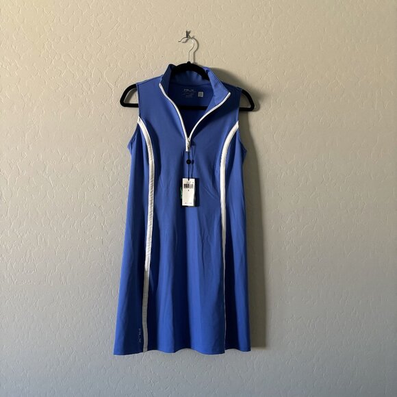 Ralph Lauren Dresses & Skirts - RLX Ralph Lauren Size S Blue White Quarter Zipper Collar A Line Athletic Dress